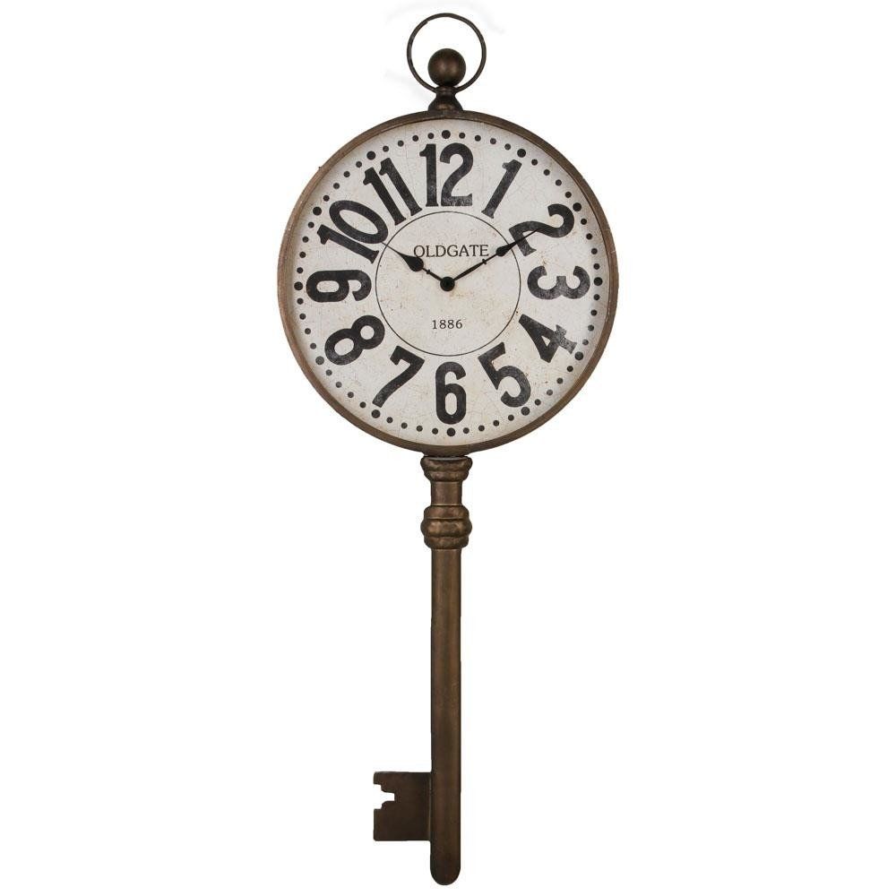 Atmosphera Kovové nástěnné hodiny KEY, Design nástěnné hodiny, 40 x 100 cm - LaHome - vintage dekorace