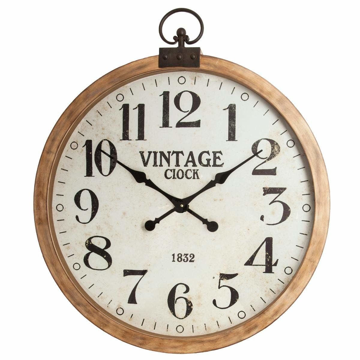Atmosphera Nástěnné hodiny ve vintage stylu, dřevěné, průměr 74 cm, - EMAKO.CZ s.r.o.