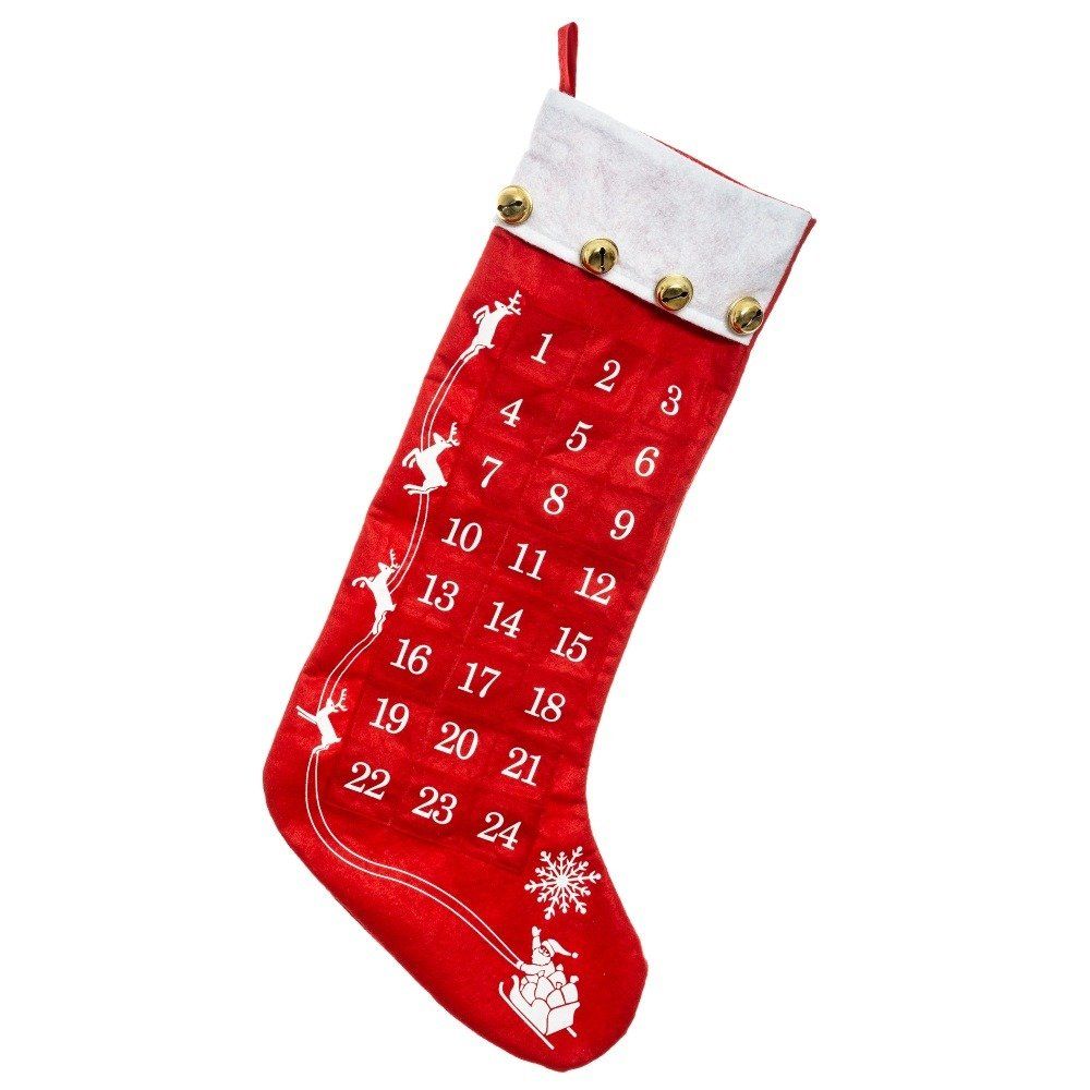 Fééric Lights and Christmas Santa Claus Ponožky s adventním kalendářem, barva červená - EMAKO.CZ s.r.o.
