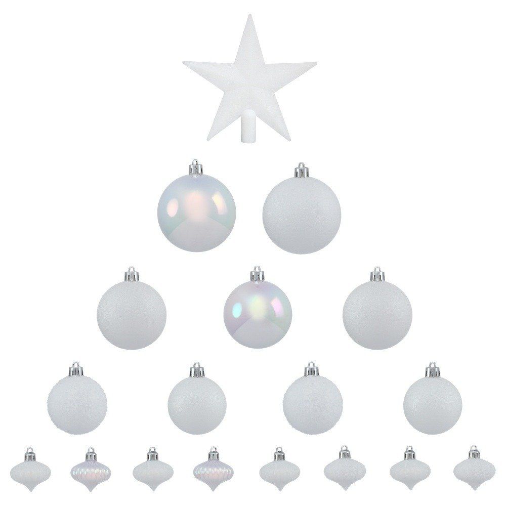 Fééric Lights and Christmas Vánoční koule s hvězdou, sada 18 kusů, bílé - EMAKO.CZ s.r.o.