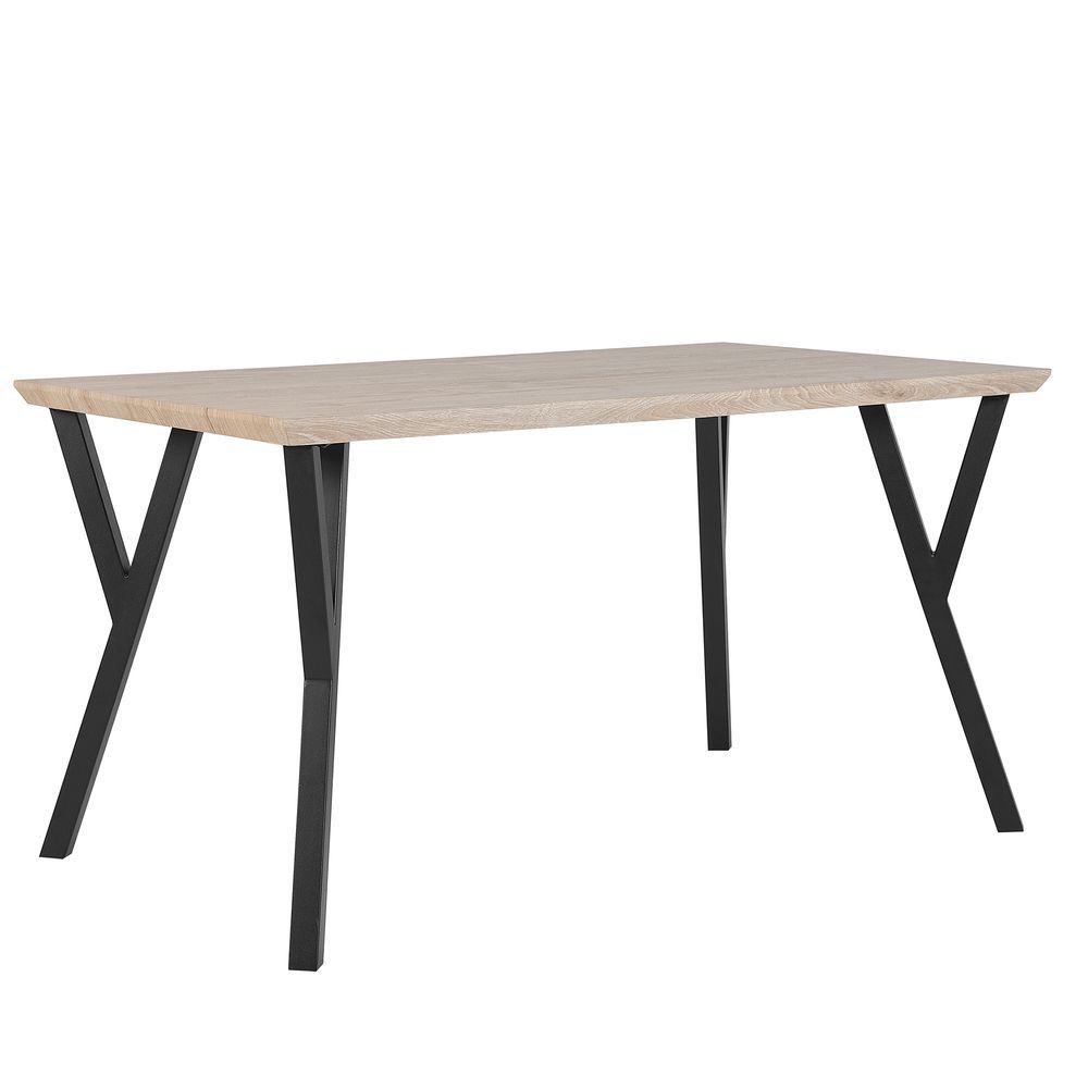 Jídelní stůl 140 x 80 cm, světlé dřevo s černým BRAVO - Beliani.cz