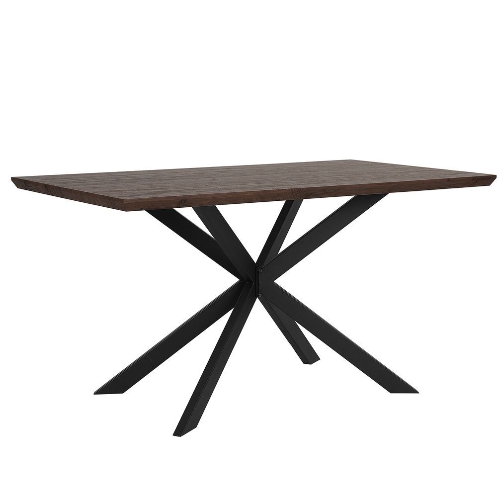 Jídelní stůl 140 x 80 cm, tmavé dřevo s černým SPECTRA - Beliani.cz