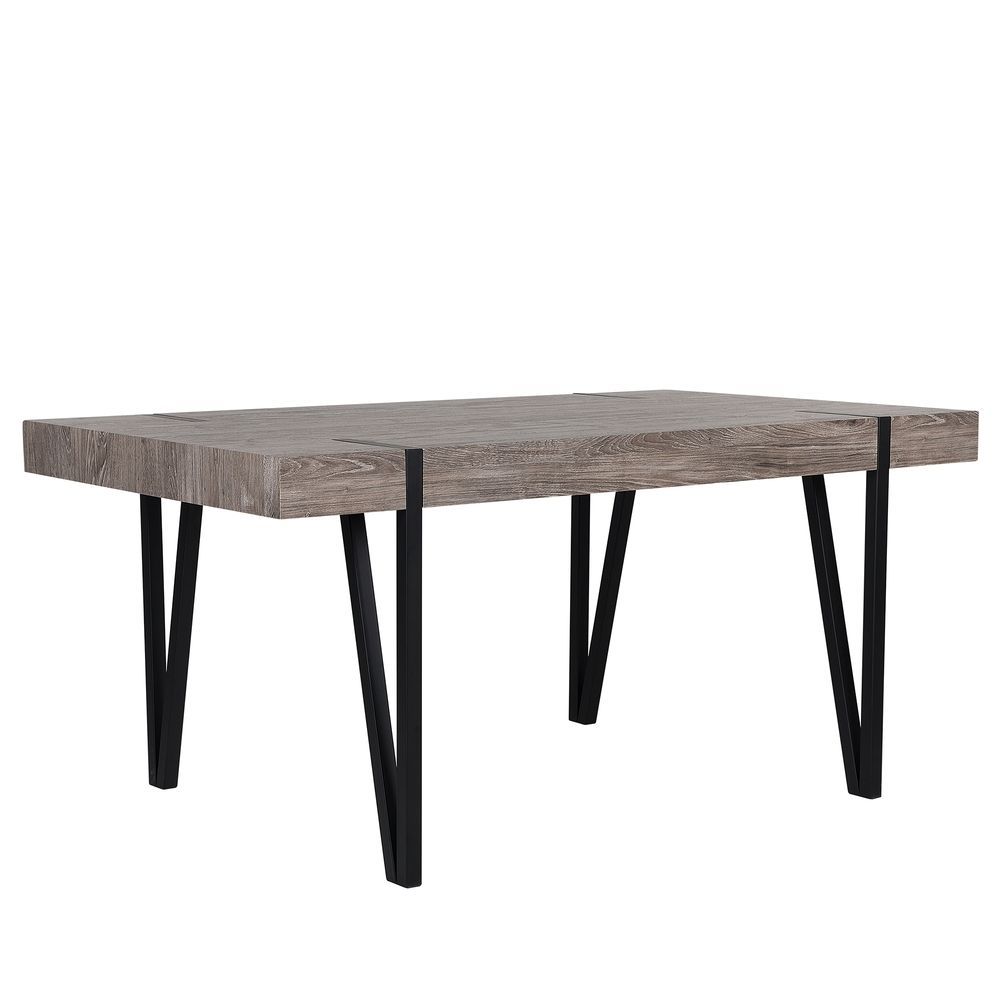 Jídelní stůl 180 x 90 cm, tmavé dřevo s černou ADENA - Beliani.cz