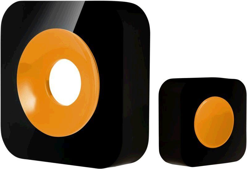 Zvonek Optex 990226 Bezdrátový designový barevný zvonek černá/oranžová s dlouhým dosahem - Kokiskashop.cz