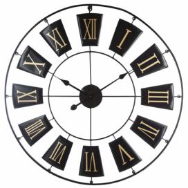 Atmosphera Vintage nástěnné hodiny, unikátní kovový ciferník se zajímavým grafickým designem