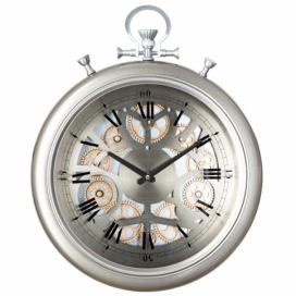 Nástěnné hodiny vintage mechanismus, Atmosphera Créateur d\'intérieur O40 cm, stříbrná