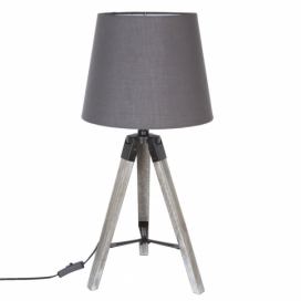 Atmosphera Designová stativ lampa ze dřeva, stojící, se stínidlem