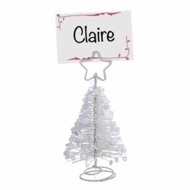Fééric Lights and Christmas Držák karty ve tvaru vánočního stromku, barva bílá