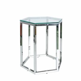 Konferenční stolek CONTI transparentní/stříbrný 49X41