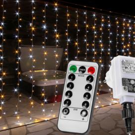 VOLTRONIC Vánoční světelný závěs - 6x3 m, 600 LED, teple/studeně bílý