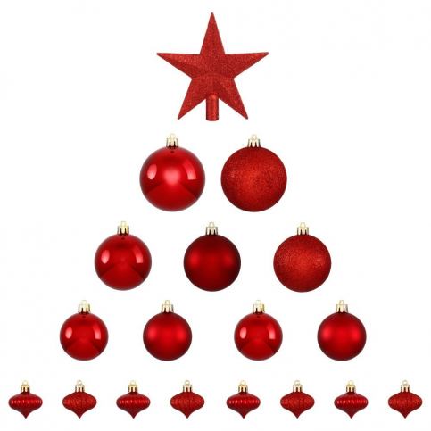 Fééric Lights and Christmas Vánoční ozdoby s hvězdou, 18 kusů, červené - EMAKO.CZ s.r.o.