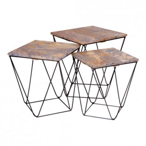 House Nordic Odkládací stolek RANCHI HOUSE NORDIC 3 ks,hnědošedý - Alhambra | design studio