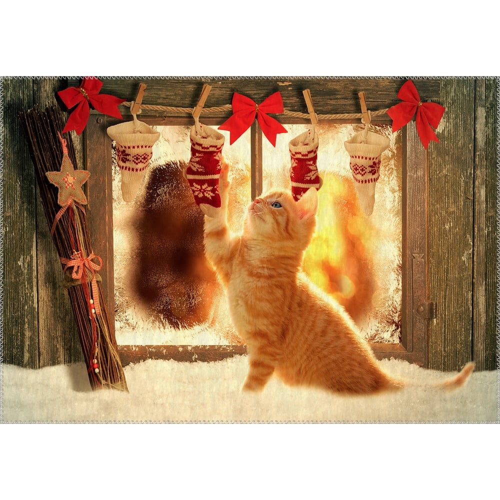 Koberec Vitaus Christmas Period Playful Cat, 50 x 80 cm - Bonami.cz