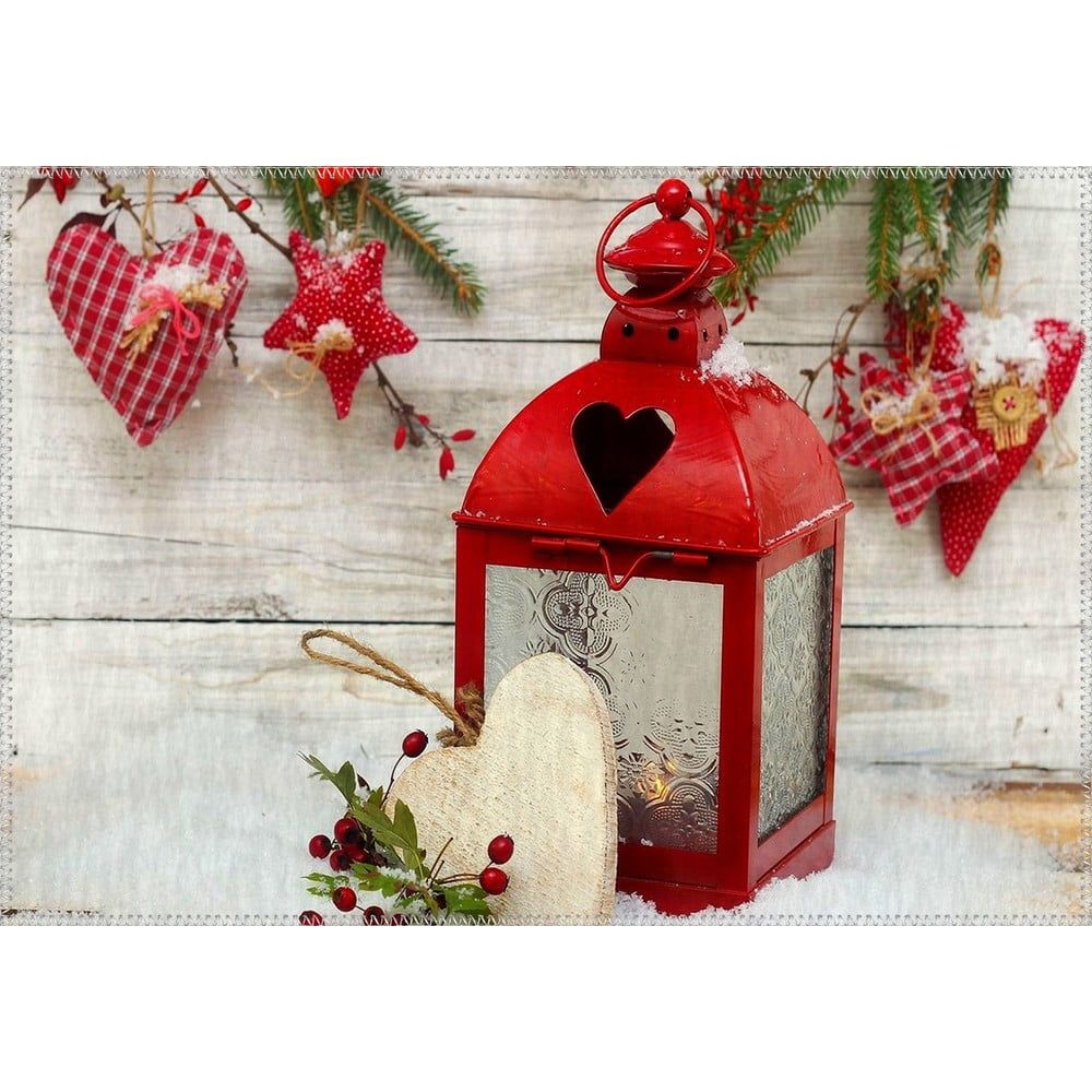 Koberec Vitaus Christmas Period Red Rustic Lantern, 50 x 80 cm - Bonami.cz