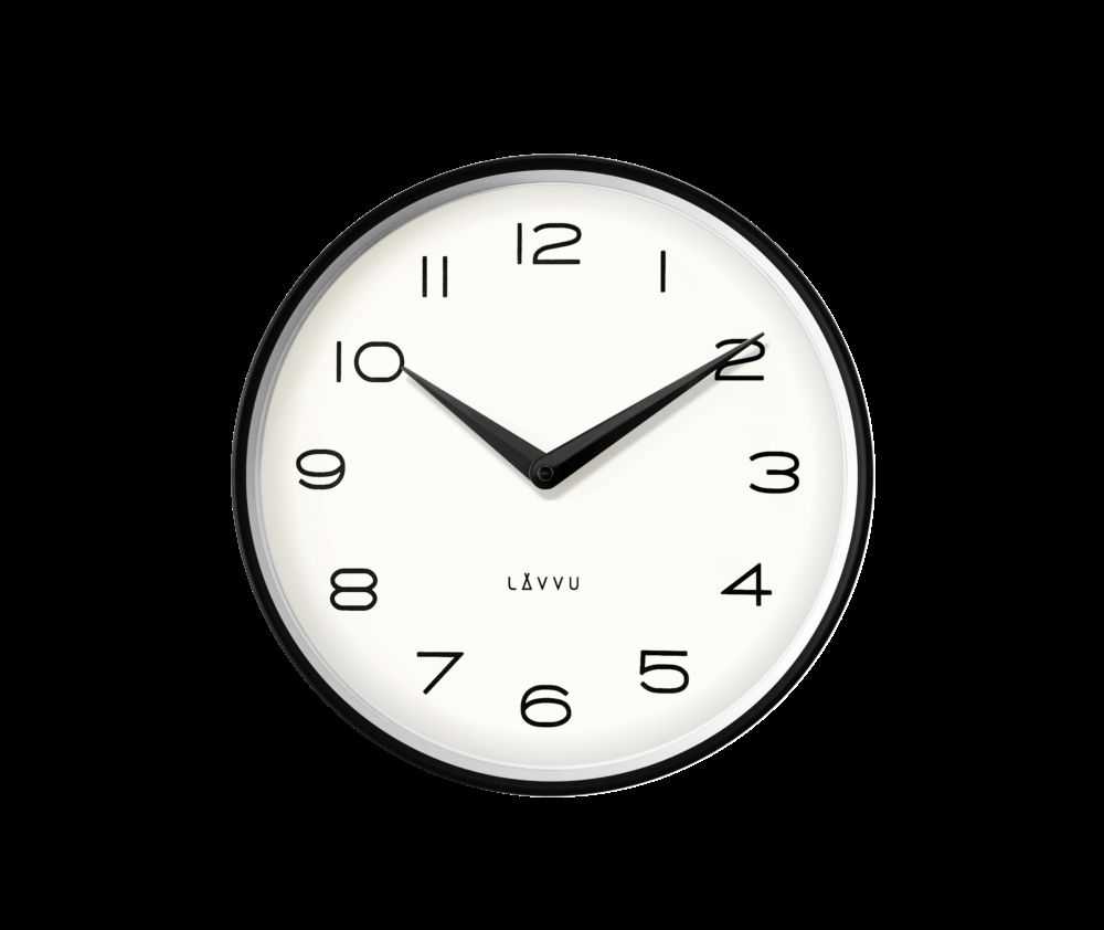 Černé kovové minimalistické hodiny LAVVU LIVING - TELU