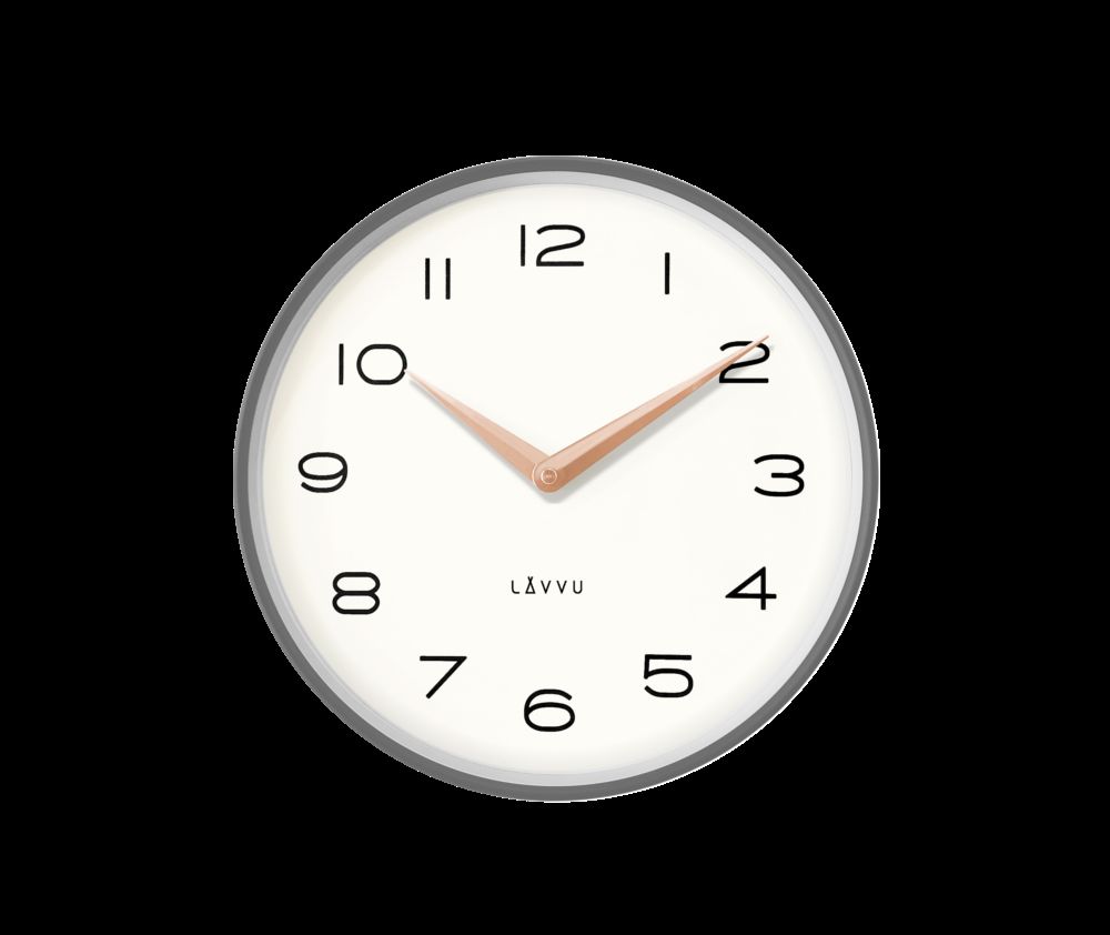 Šedé kovové minimalistické hodiny LAVVU LIVING - TELU