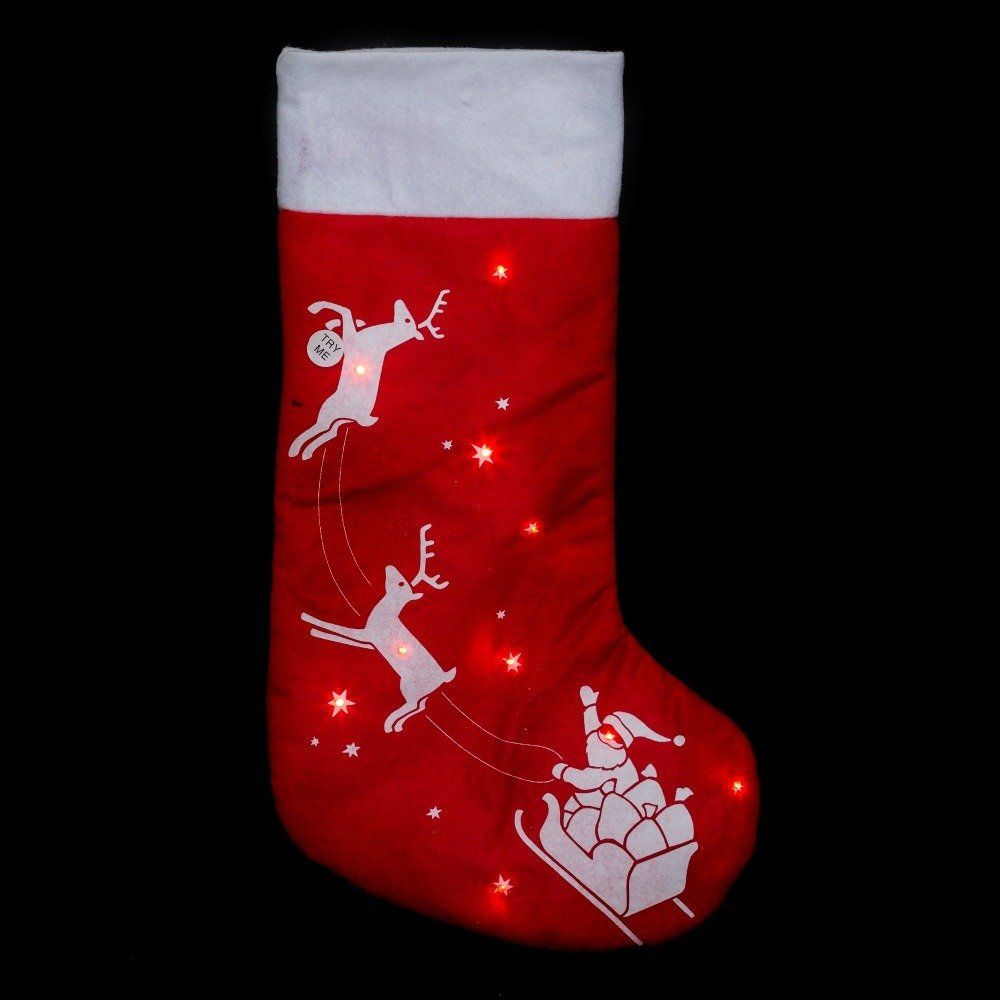 Fééric Lights and Christmas Vánoční ponožky Santa Claus s LED osvětlením, 45 cm - EMAKO.CZ s.r.o.