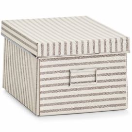 Zeller Lepenková krabice s víkem, 21 x 28 x 15 cm, béžová barva