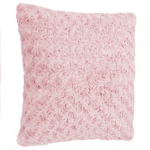 Atmosphera Dekorativní polštář kožešina v růžové barvě, chlupatá dekorace pro obývací pokoj. EDAXO.CZ s.r.o.