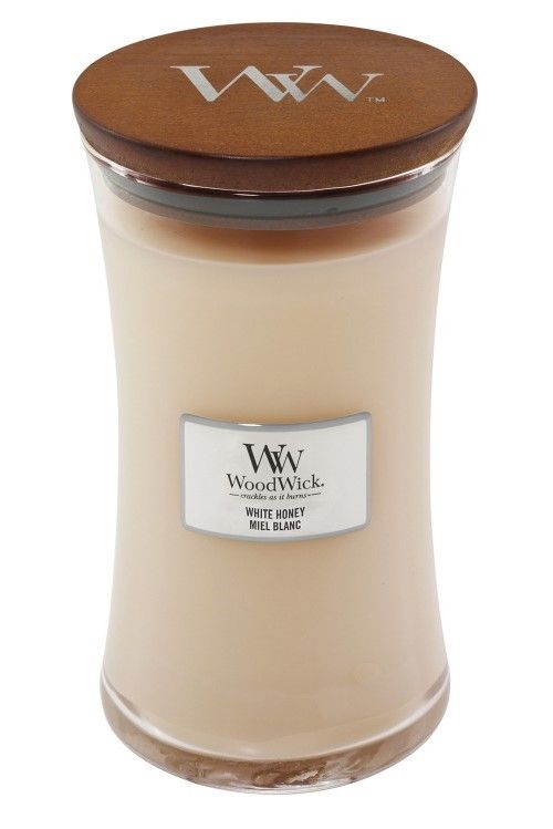 WoodWick Velká vonná svíčka WoodWick, White Honey - Designovynabytek.cz