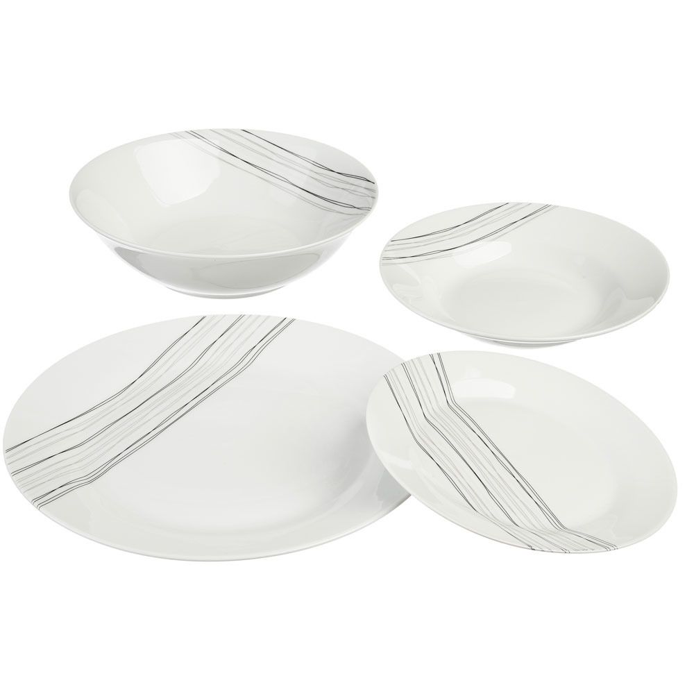 Linky sada nádobí, porcelánová služba Secret de Gourmet, 19 ks bílá - EMAKO.CZ s.r.o.