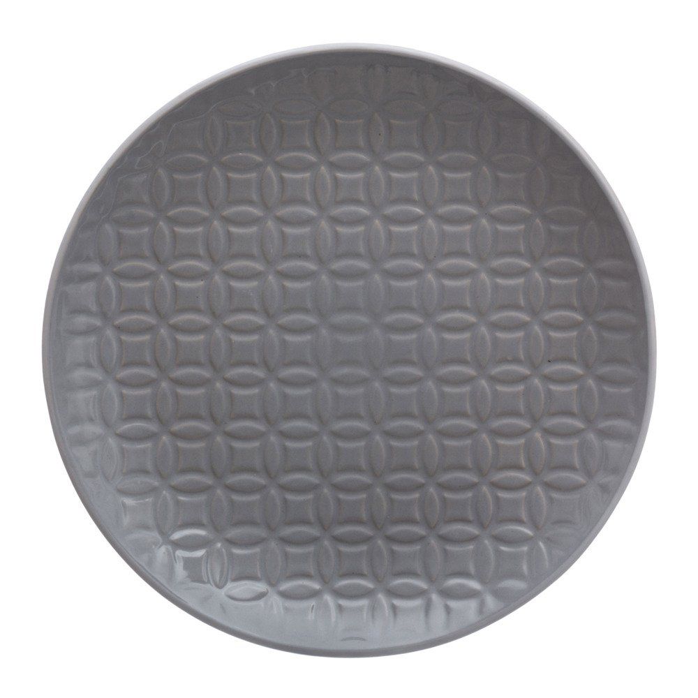 Secret de Gourmet Dezertní deska s reliéfním vzorem v šedém tónu, stylové a módní keramické nádobí - EDAXO.CZ s.r.o.