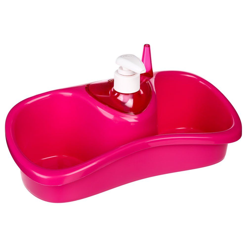 5five Simple Smart sada na mytí nádobí s houbovým prostorem a dávkovačem kapaliny, barva červená - EMAKO.CZ s.r.o.