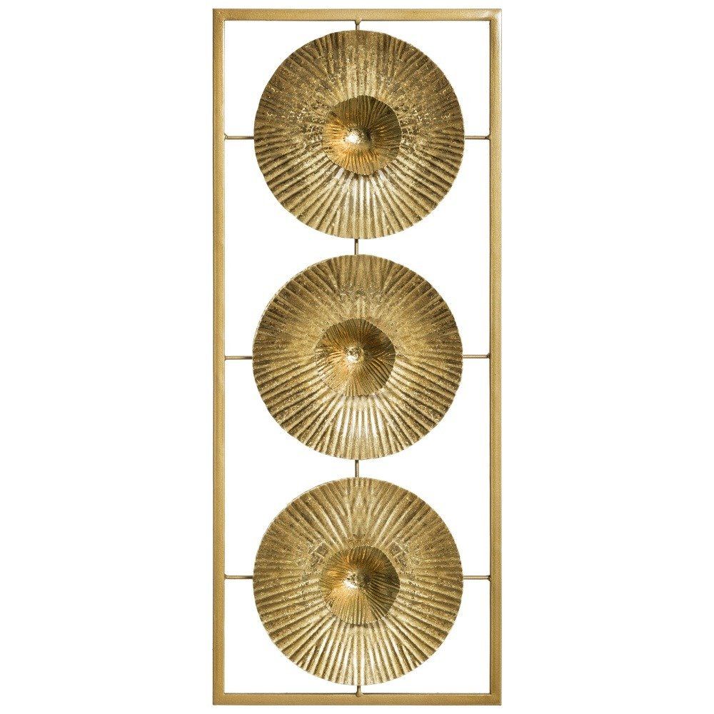 Atmosphera Nástěnná dekorace se slunečním designem v rámu, 25 x 61 cm, zlatá - EDAXO.CZ s.r.o.