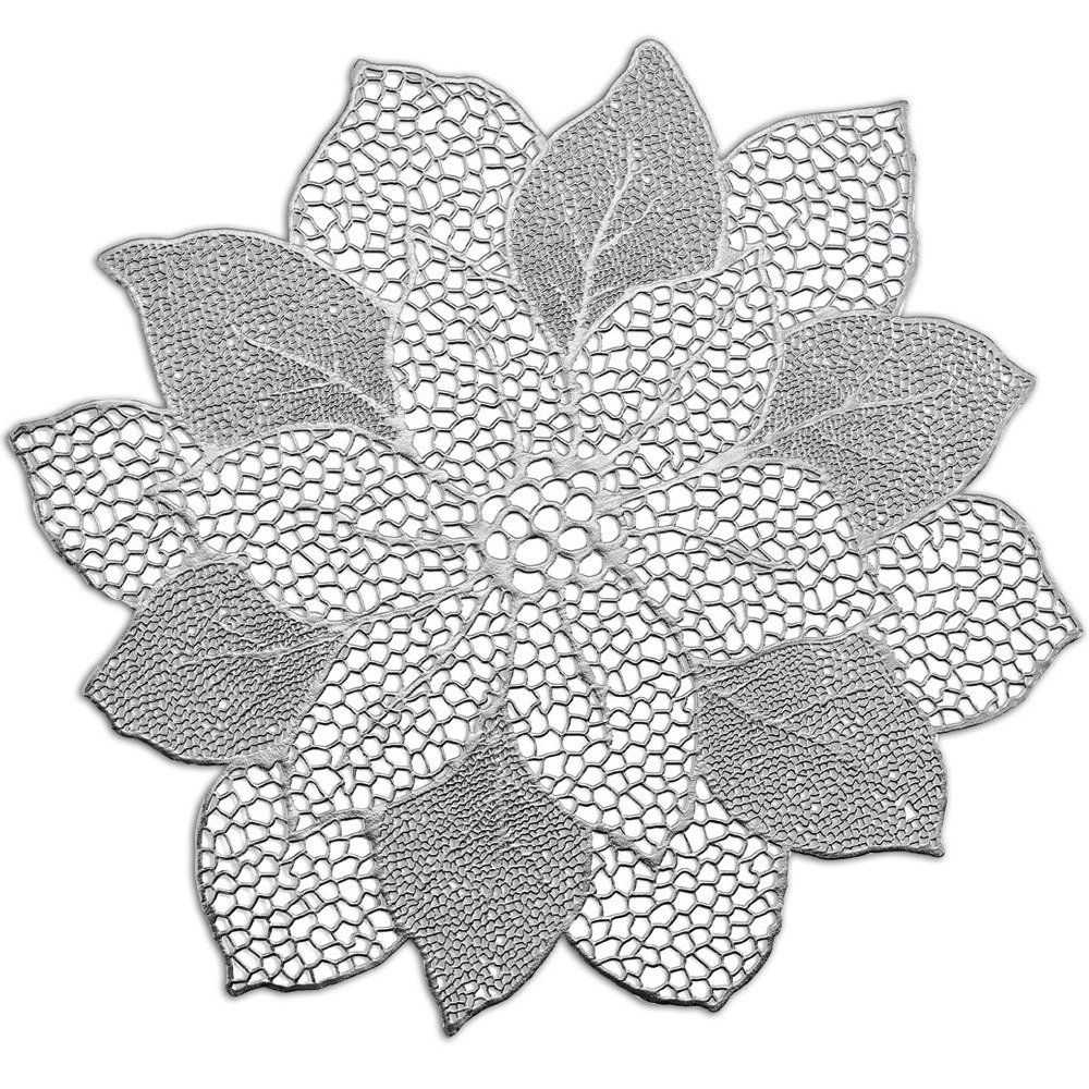 Zeller Prostírání FLOWER, stříbrná, 43 cm - EDAXO.CZ s.r.o.