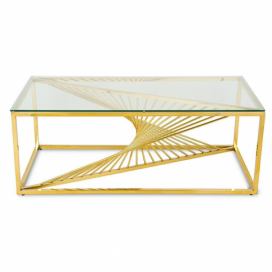 DekorStyle Konferenční stolek LAINE zlatý