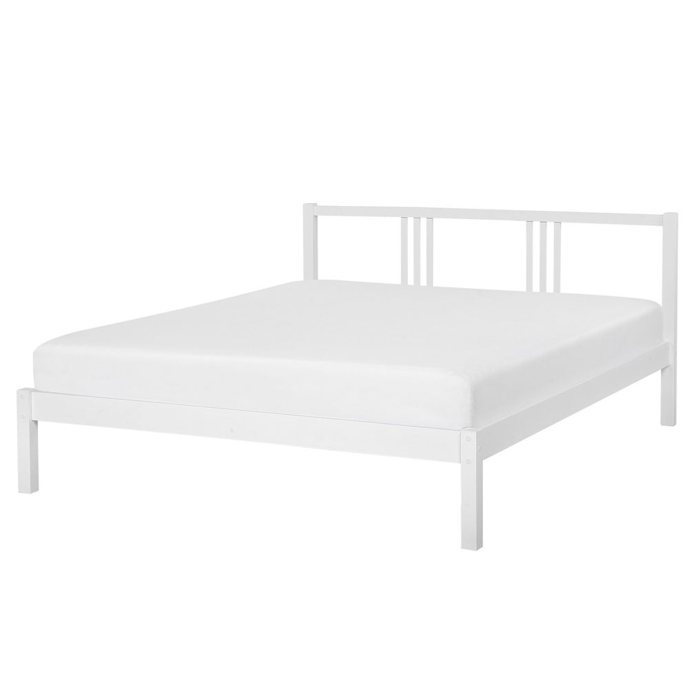 Dřevěná postel 140 x 200 cmbílá VANNES - Beliani.cz
