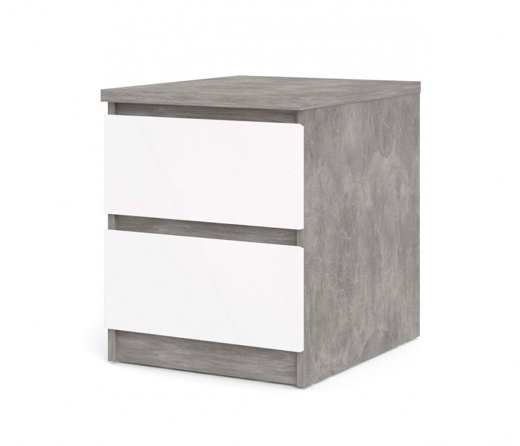 Falco Noční stolek Simplicity 230 beton/bílý lesk - ATAN Nábytek