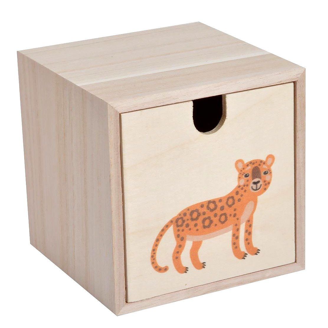 Douceur d\'intérieur Dřevěná krabička pro děti HELLO JUNGLE, Panther motiv - EMAKO.CZ s.r.o.