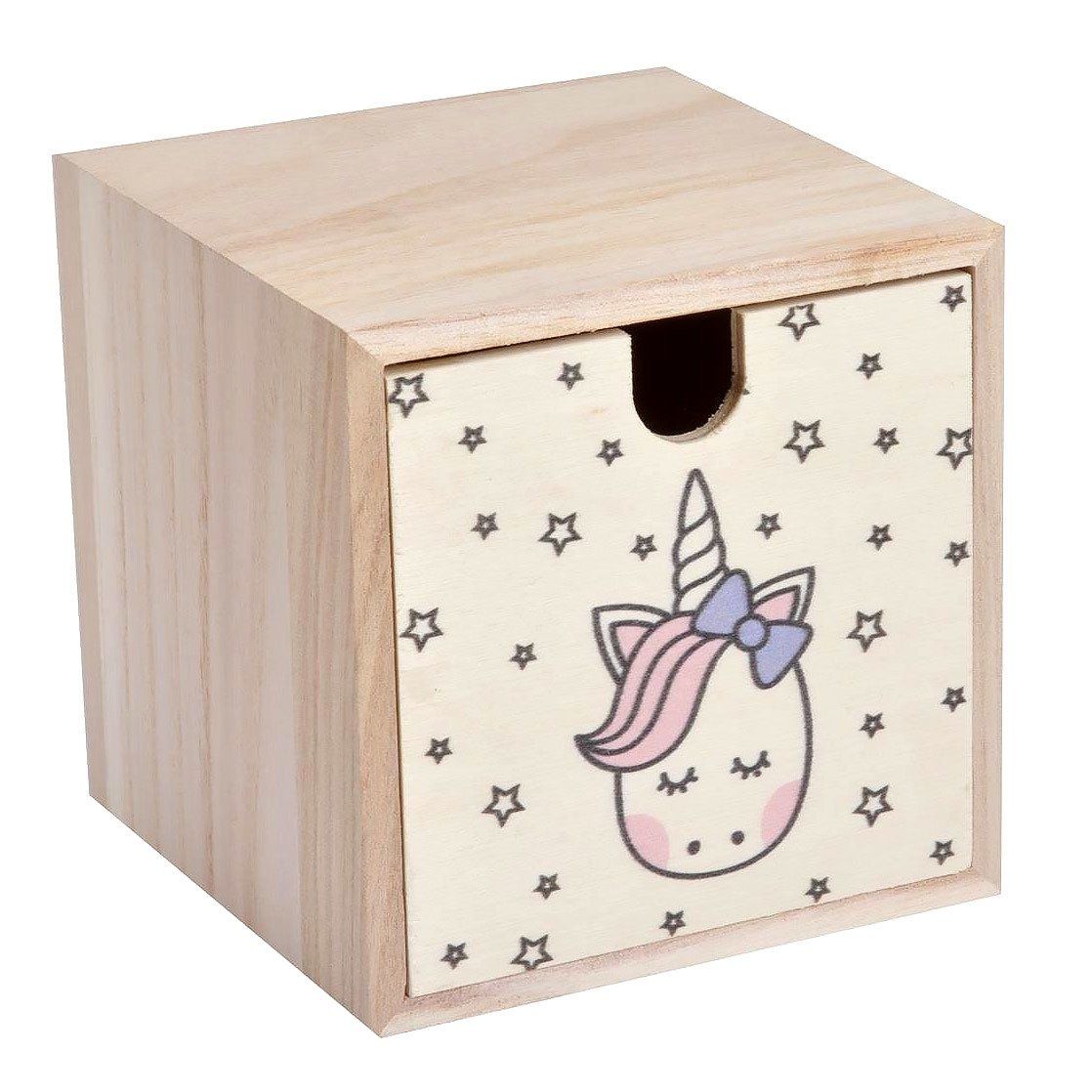Douceur d\'intérieur Dřevěná krabička pro děti UNICORN, motiv jednorožec - EMAKO.CZ s.r.o.