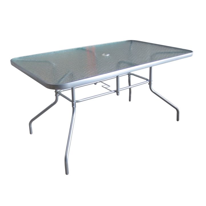 Jídelní stůl, tvrzené sklo / stříbrná, Demat NEW 0000236550 Tempo Kondela - DEKORHOME.CZ