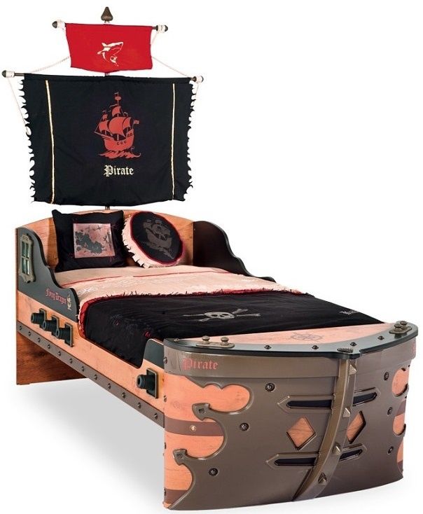 Dětská postel Jack 90x190cm ve tvaru lodi - dub lancelot - Nábytek Harmonia s.r.o.