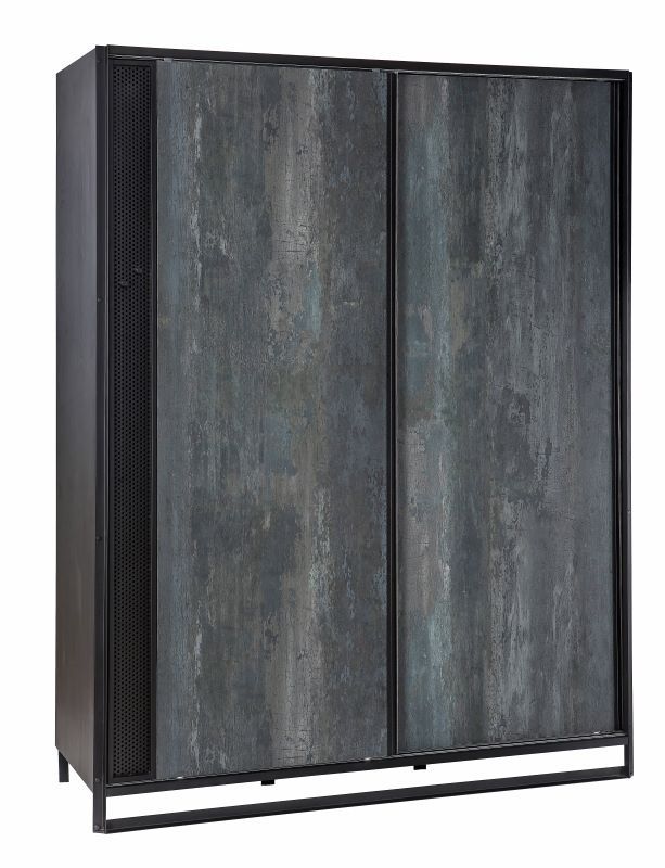 Šatní skříň s posuvnými dveřmi Nebula - šedá/černá - Nábytek Harmonia s.r.o.