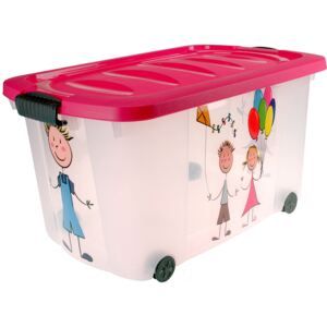 Růžový kontejner na hračky KIDS, vysoce kvalitní plast - Favi.cz