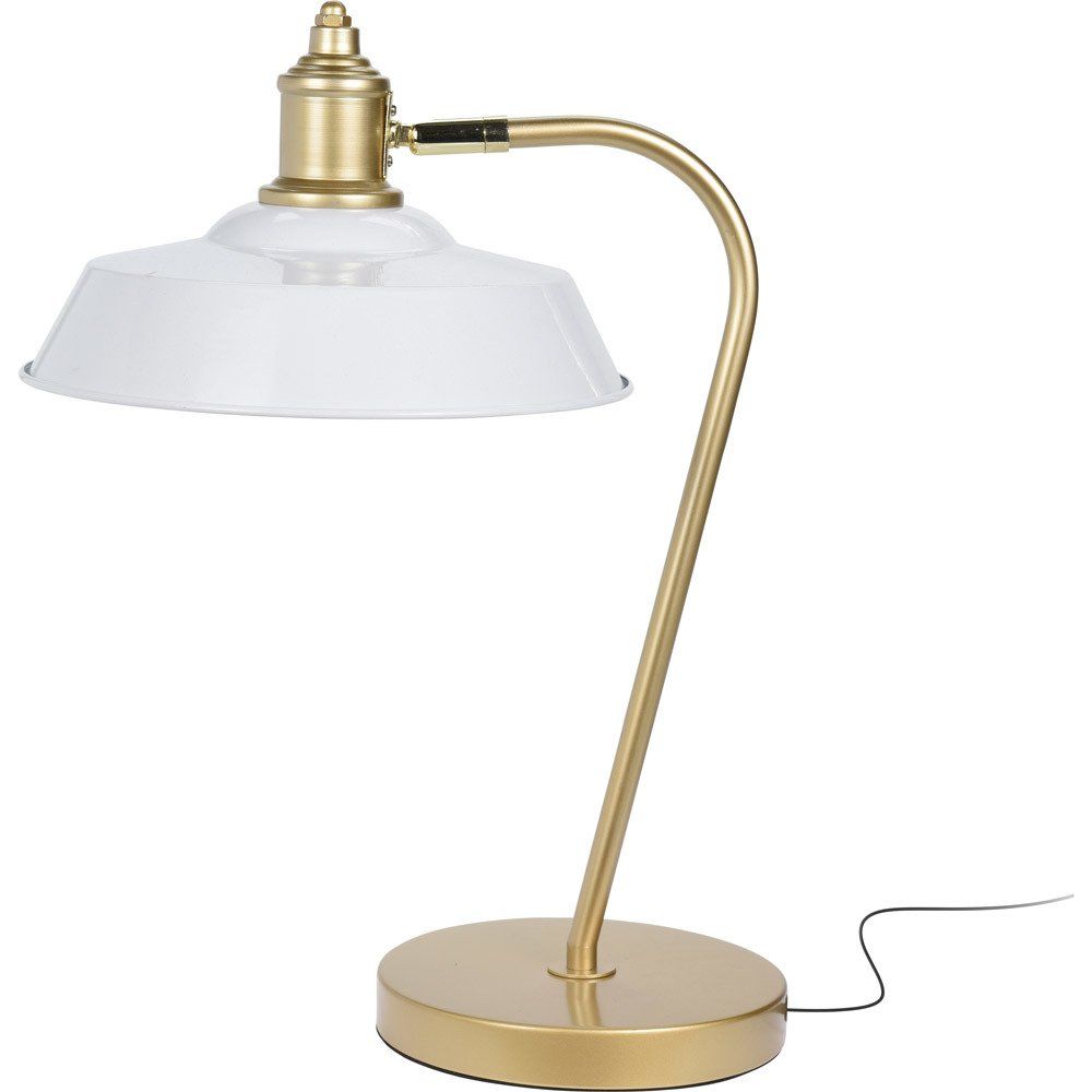 Home Styling Collection Bílá kovová stolní lampa s kulatým stínítkem, 46 cm - EMAKO.CZ s.r.o.