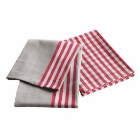 Douceur d\'intérieur Kuchyňské ručníky 2 kusy CHEF ETOILE, 50 x 70, červená barva
