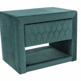 Čalouněný Noční stolek Azurro Velvet Zelený