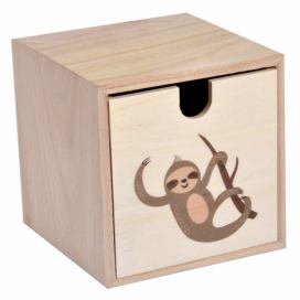 Douceur d\'intérieur Dřevěná krabička pro děti HELLO JUNGLE, motiv Leniwca