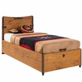 CLK Dětská postel Jack 90x190cm s úložným prostorem-dub lancelot