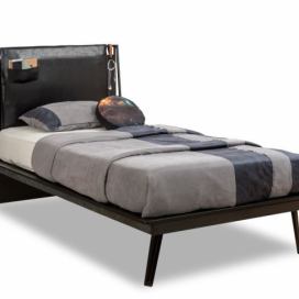 CLK Studentská postel Nebula II 120x200cm-černá/šedá