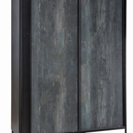 CLK Šatní skříň s posuvnými dveřmi Nebula-šedá/černá