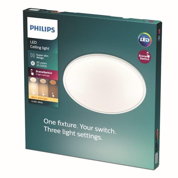 Philips CL550 LED přisazené stropní svítidlo Clear 15W | 1300lm | 2700K - funkce SceneSwitch - Dekolamp s.r.o.