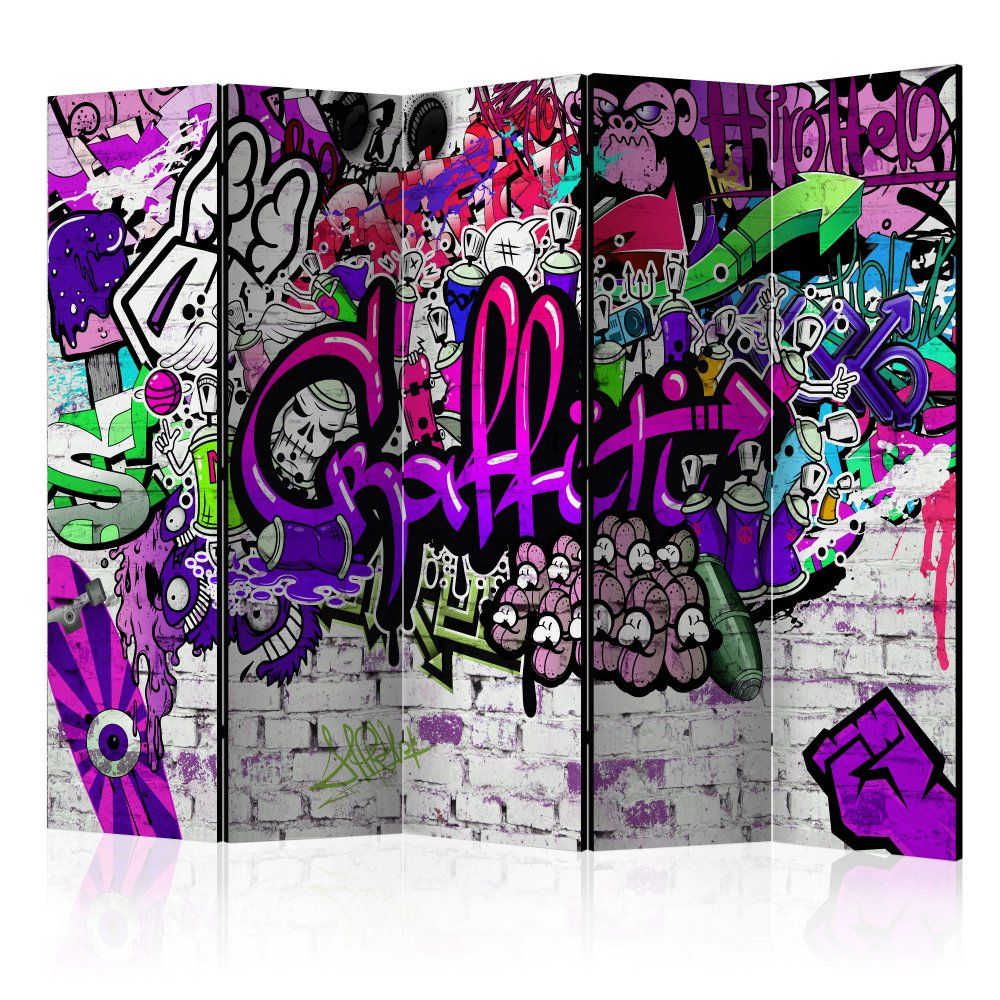 Paraván Purple Graffiti Dekorhome - DEKORHOME.CZ