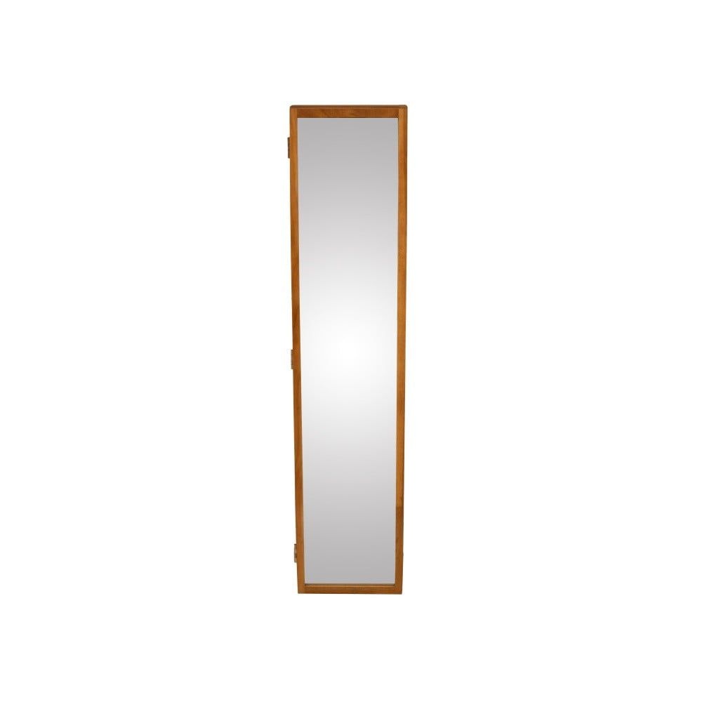 Nástěnné zrcadlo s boxem na klíče z masivního dubového dřeva Canett Uno, 20 x 90 cm - Bonami.cz
