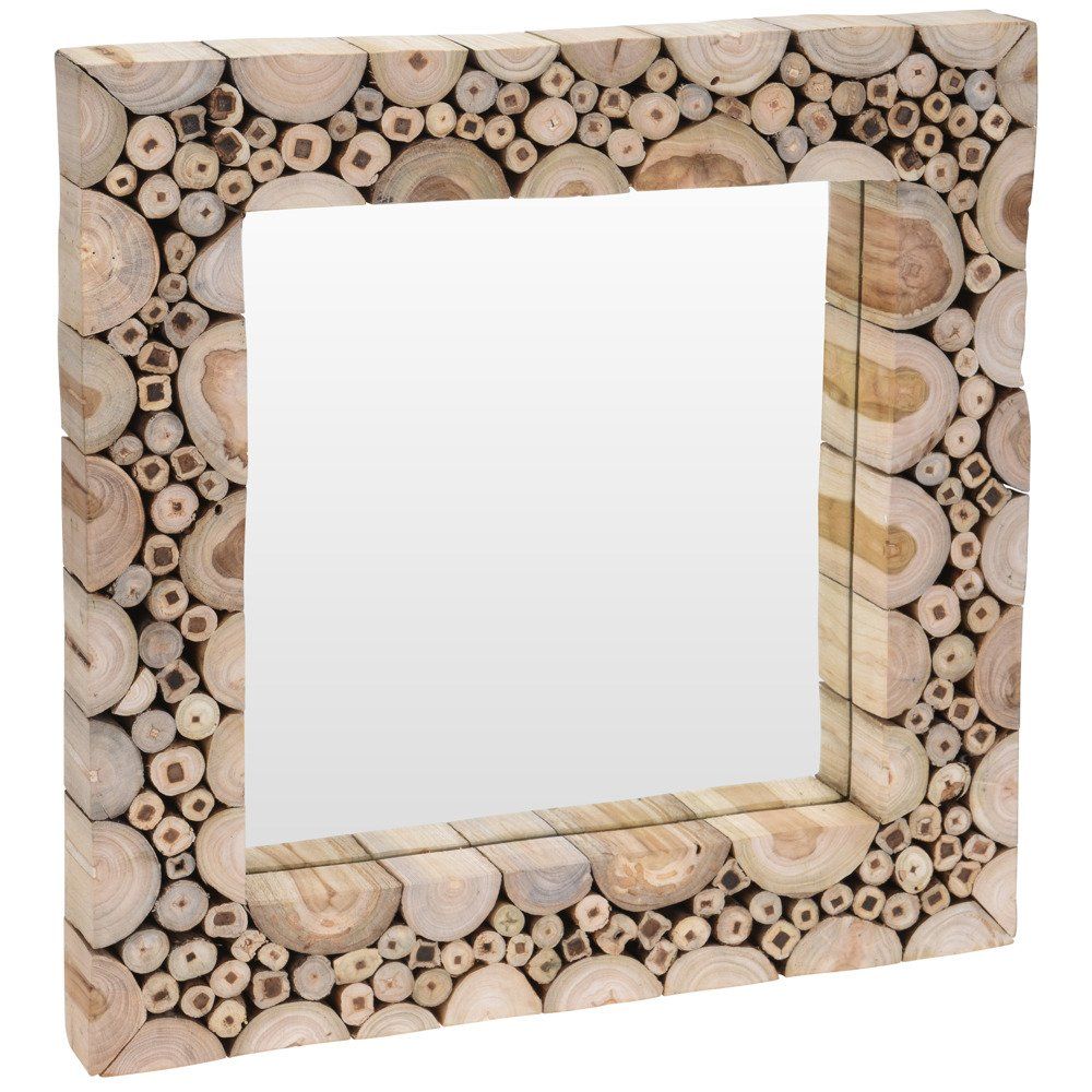 Home Styling Collection Nástěnné zrcadlo v dřevěném rámu, čtvercové, 50 x 50 cm - EMAKO.CZ s.r.o.