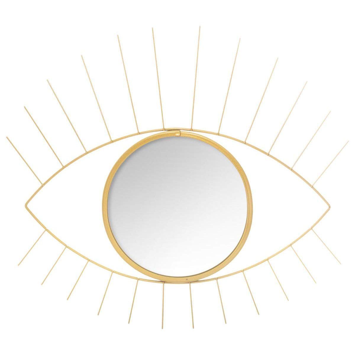 Atmosphera Zrcadlová výzdoba s motivem oka a řas, 47 x 40, zlatá - EMAKO.CZ s.r.o.